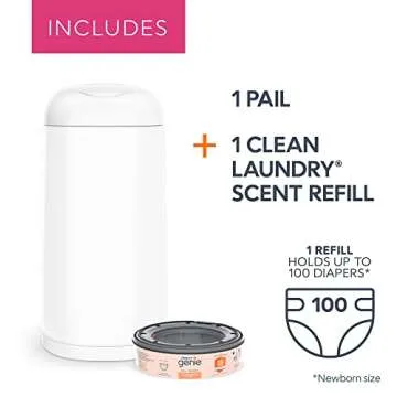 Diaper Genie Expressions Pail | Odor-Controlling Baby Diaper Disposal System | Includes Diaper Pail ...