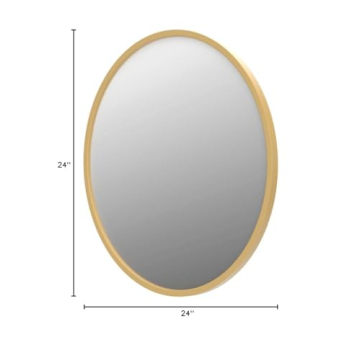 Better Bevel 24" Gold Rubber Framed Mirror for Home Decor