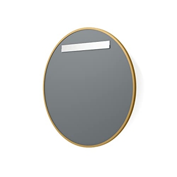 Better Bevel 24" Gold Rubber Framed Mirror for Home Decor