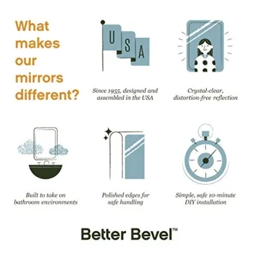 Better Bevel 24" Gold Rubber Framed Mirror for Home Decor