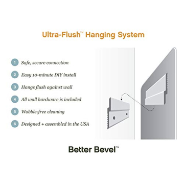 Better Bevel 24" Gold Rubber Framed Mirror for Home Decor