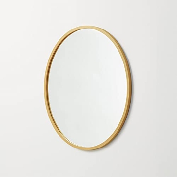 Better Bevel 24" Gold Rubber Framed Mirror for Home Decor