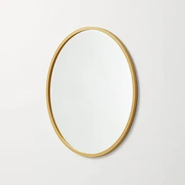 Better Bevel 24" Gold Rubber Framed Mirror for Home Decor