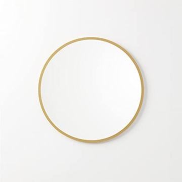 Better Bevel 24" Gold Rubber Framed Mirror for Home Decor