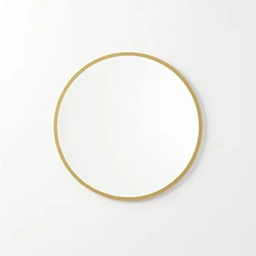 Better Bevel 24" Gold Rubber Framed Mirror for Home Decor