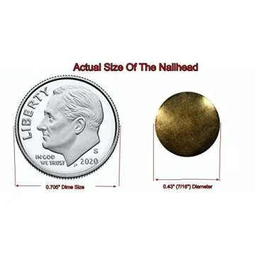 Decotacks 100 Pcs/Box Upholstery Tacks Upholstery Nails ∅7/16" Head x 1/2" Long Shank Antique Brass DX0511AB