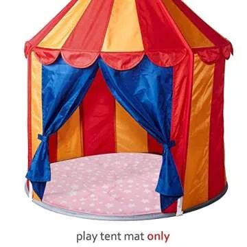 Moonsea Round Kids Play Mat Pink Star Nursery Rug for Baby Girl, Soft Crawling Non Slip Cushion Play Mat for Children Toddlers Bedroom and Princess Pop Up Play Tent, Diameter 40''