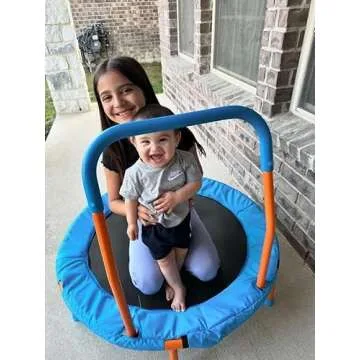 Ativafit 36inch Mini Toddler Trampoline for Kids Ages 1-6 Indoor Outdoor Folding Small Rebounder Trampoline with Foam Handle Safety Padded Cover Fun for Kids