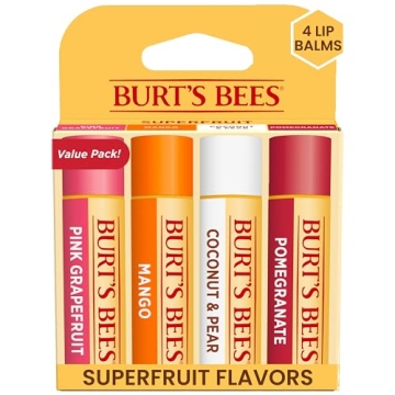 Burt's Bees Lip Balm Stocking Stuffers, Moisturizing Lip Care Christmas Gifts, SuperFruit - Pomegran...
