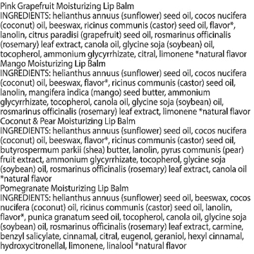 Burt's Bees Lip Balm Stocking Stuffers, Moisturizing Lip Care Christmas Gifts, SuperFruit - Pomegranate, Coconut & Pear, Mango, Pink Grapefruit, Natural Origin Treatment (4-Pack)