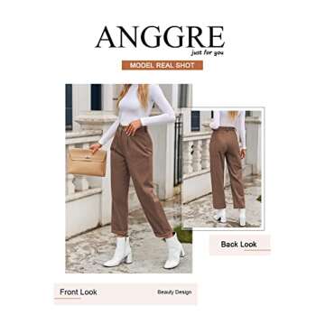 Stylish ANGGREK High Waisted Corduroy Pants for Women