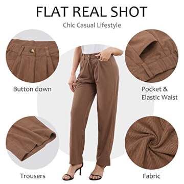 Stylish ANGGREK High Waisted Corduroy Pants for Women