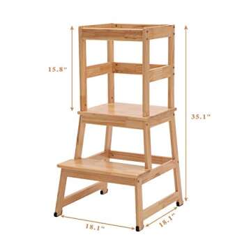 Kitchen Step Stool for Toddlers,Kids Montessori Learning Stool,Baby Standing Tower for Counter,Child...