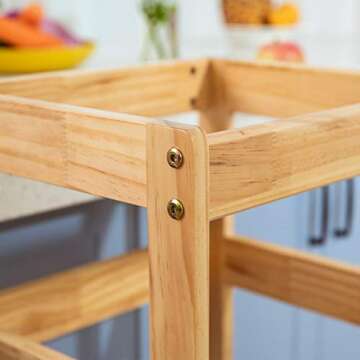 Kitchen Step Stool for Toddlers,Kids Montessori Learning Stool,Baby Standing Tower for Counter,Children Standing Helper (Natural)