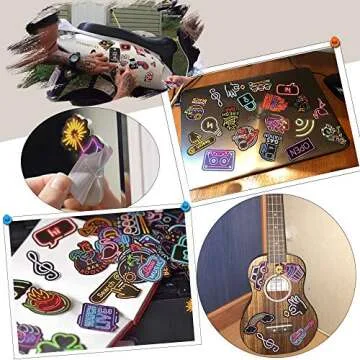 Neon Style Waterproof Stickers for Laptops and More