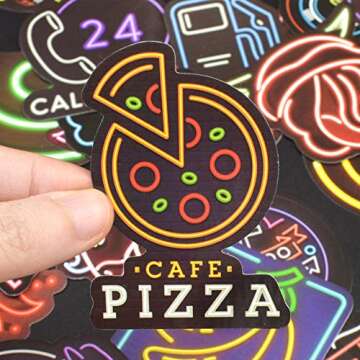 Neon Style Waterproof Stickers for Laptops and More