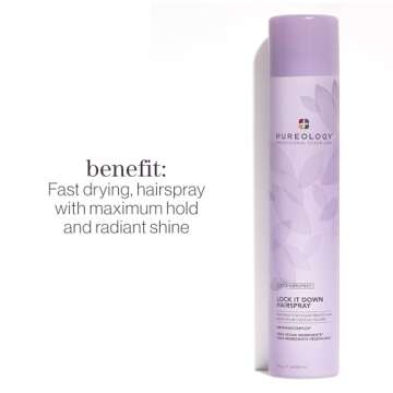 Pureology Style + Protect Lock It Down Hairspray for Color-Treated Hair, Maximum Hold, 11 Ounce