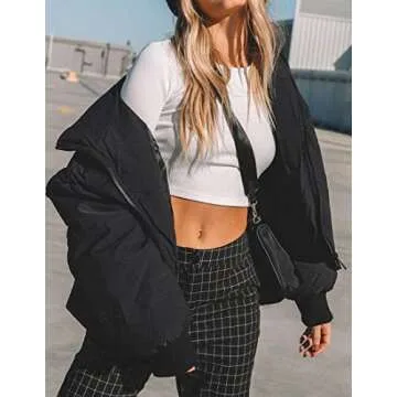 Stylish ZESICA Women's Warm Cropped Puffer Jacket