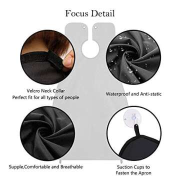 Beard Bib Apron, Beard Hair Catcher for Men Shaving & Trimming Non-Stick Waterproof Grooming Cloth with 3 Suction Cups & A Box Valentines Gifts for Men Him Boyfriend