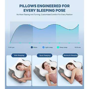 No More Aches Neck Pillow for Pain Relief, Adjustable Cervical Pillow for Neck Support with Armrest, Odorless Ergonomic Butterfly Memory Foam Pillows,Orthopedic Bed Pillow Side Back Stomach Sleeping