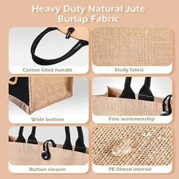 Buy Reginary Burlap Tote Bags - Customizable and Eco-Friendly