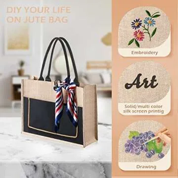 Buy Reginary Burlap Tote Bags - Customizable and Eco-Friendly