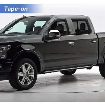 YQAUTEC Window Visors Rain Guards for Ford F150 SuperCrew