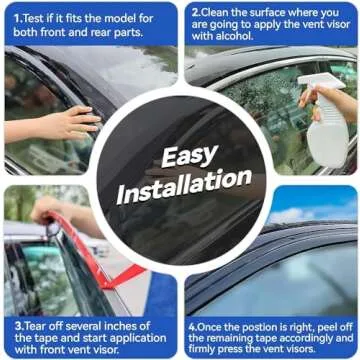YQAUTEC Window Visors Rain Guards for Ford F150 SuperCrew