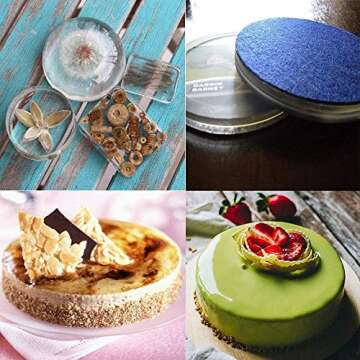 Oggibox 3-Cavity Silicone Disc Mold for Cake, Pie, Custard, Tart and Resin Coaster, Soap, Resin and More Pack of 2