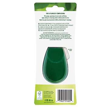 EcoTools Total Perfecting Blender Sponge, Beauty Sponge For Liquid & Cream Foundations, Buildable Coverage, Eco-Friendly Makeup Sponge, Cruelty Free, Vegan, & Latex Free, Green, 1 Count