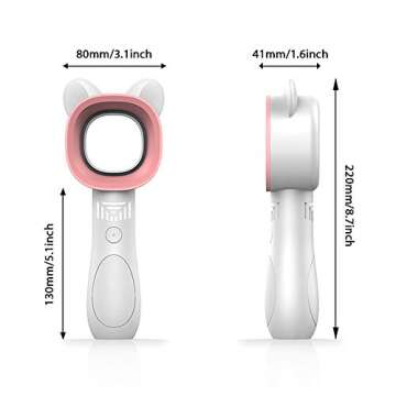 Portable Handheld Cooling Bladeless Fan USB Mini Fan Desktop Bladeless Fan Rechargeable Quiet 3 Gear...
