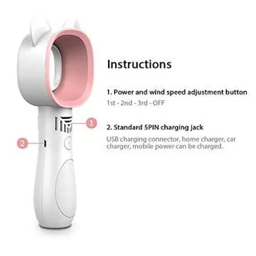 Cool USB Mini Handheld Bladeless Fan Portable and Rechargeable