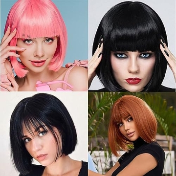 Fashionable Red Bob Wig Comfortable Stylish Synthetic Hair
