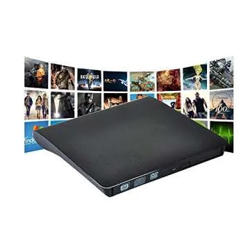 Xglysmyc USB 3.0 External CD/DVD Drive,Ultra-Thin Touch Portable High-Speed Data Transfer CD/DVD-RW Burner Player for Desktop Laptop Ultrabook Support Windows XP/7/8/10/Vista,Mac OS-Black