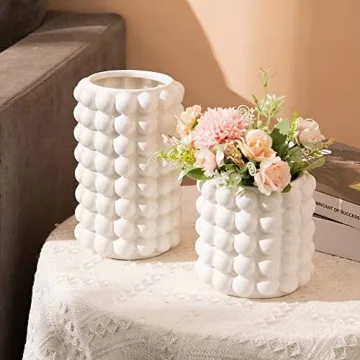 Anding White Vase Elegant Ceramic Home Decor Decorative Flowerpot