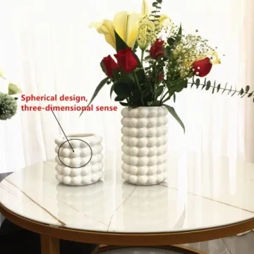 Anding White Vase Elegant Ceramic Home Decor Decorative Flowerpot
