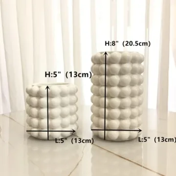 Anding White Vase Elegant Ceramic Home Decor Decorative Flowerpot