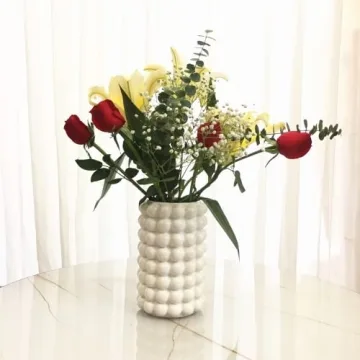 Anding White Vase Elegant Ceramic Home Decor Decorative Flowerpot