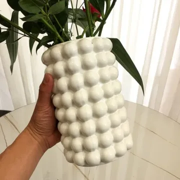 Anding White Vase Elegant Ceramic Home Decor Decorative Flowerpot