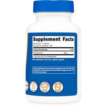 Nutricost Yohimbine HCl 5mg, 120 Capsules - Gluten Free and Non-GMO