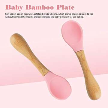 Bamboo Baby Spoons Set for Self Feeding - 3 Pack