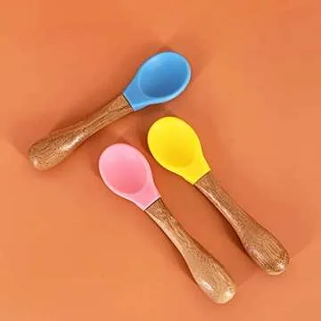 Bamboo Baby Spoons Set for Self Feeding - 3 Pack