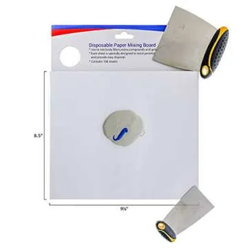 Custom Shop Multi-Layered Disposable Paper Body Filler Mixing Board Sheets - for Contamination Free Body Filler Mixing (100 Sheets)