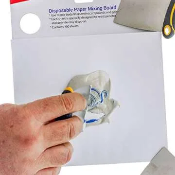 Custom Shop Multi-Layered Disposable Paper Body Filler Mixing Board Sheets - for Contamination Free Body Filler Mixing (100 Sheets)