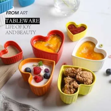 Feenmai Heart Shape Ramekins Set - Bake with Love