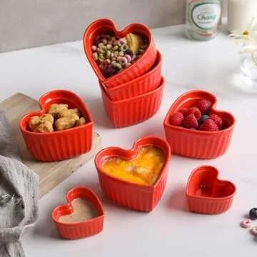 Feenmai Heart Shape Ramekins Set - Bake with Love