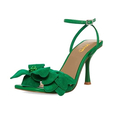 XYD Women Graceful Floral Open Toe Sandals - Stiletto Pumps for Every Occasion