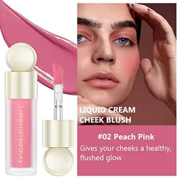 PASNOWFU Liquid Cream Blush Makeup, Matte Soft Velvet Texture Liquid Blush for Cheeks, Lightweight, ...