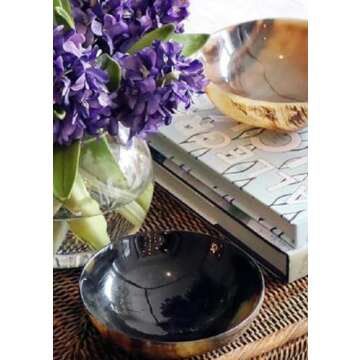 Alice Lane Large Horn Bowl Home Collection — Distinctive Accent that Adds Warmth and Character to Any Space — Natural Beauty and Artistic Craftsmanship