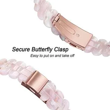 Secbolt Band Compatible with Apple Watch Band 38mm 40mm 41mm 42mm Women, Slim Resin Bracelet for iWatch Series 10/9/SE/8/7/6/5/4/3/2/1, Pinkish White